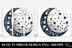 Whimsical Half Moon with Stars 20 Oz Tumbler Product Image 1