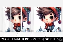 Caricature Punk Winter Character, Transparent 20 Oz Tumbler Product Image 1