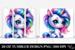Cute Baby Unicorn Drawing | 20 oz Tumbler Product Image 1