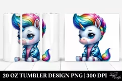 Cute Baby Unicorn Drawing | 20 oz Tumbler Product Image 1