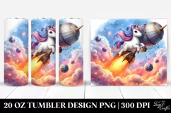 Cute Unicorn Diving Meteor | 20 Oz Tumbler Product Image 1