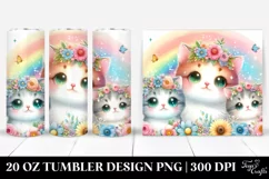 Colorful Watercolor Cat | 20 oz Tumbler Product Image 1