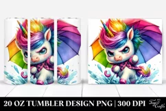 Aggressive Baby Unicorn Drawing | 20 oz Tumbler Product Image 1