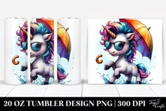 Aggressive Baby Unicorn Drawing | 20 oz Tumbler Product Image 1
