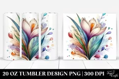 Wooden Small Crocus Sticker 20 Oz Tumbler Product Image 1