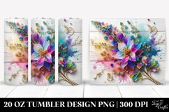 20 Oz Tumbler Sublimation | Delphinium Watercolor Splash Product Image 1