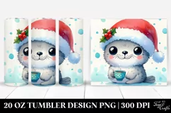 Vibrant Baby Seal with Santa Hat PNG Product Image 1