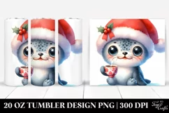 Vibrant Seal with Santa Hat, PNG Product Image 1