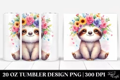 Cute Sloth Flower Crown | 20 oz Tumbler Product Image 1