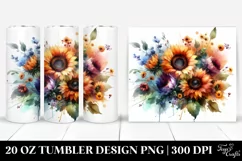 Colorful Abstract Sunflower Design | 20 oz Tumbler Product Image 1