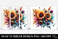 Colorful Abstract Sunflower Design | 20 oz Tumbler Product Image 1