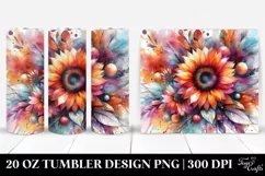 Colorful Abstract Sunflower Design | 20 oz Tumbler Product Image 1