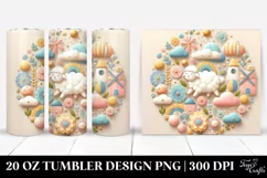 3D Embossed Lamb Scene Clipart 20 Oz Tumbler Product Image 1