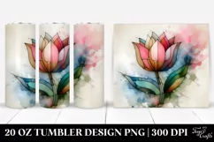 Abstract Stained Tulip 20 Oz Tumbler Product Image 1