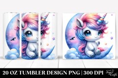 20 Oz Tumbler Sublimation | Cute Unicorn Haircut Whimsical Product Image 1
