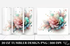 Shiny Camellia Sticker 20 Oz Tumbler Product Image 1