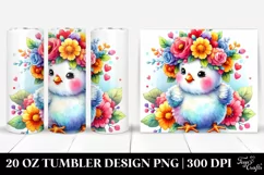 Vibrant Flower Crown Chicken | 20 Oz Tumbler Product Image 1