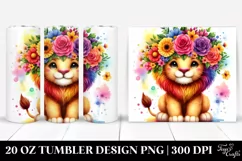 Vibrant Rainbow Lion 20 Oz Tumbler Product Image 1