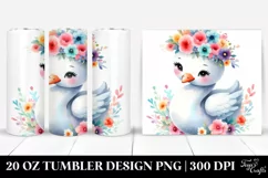 Pastel Flower Crown Swan | 20 Oz Tumbler Product Image 1