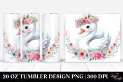 Pastel Flower Crown Swan | 20 Oz Tumbler Product Image 1