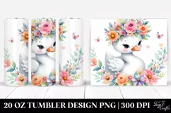 Pastel Flower Crown Swan | 20 Oz Tumbler Product Image 1