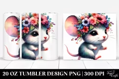 Watercolor Baby Mouse | 20 Oz Tumbler Product Image 1