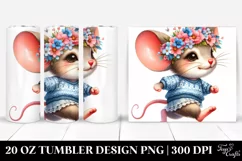 Watercolor Baby Mouse | 20 Oz Tumbler Product Image 1