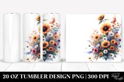 Colorful Sunflower Watercolor | 20 oz Tumbler Product Image 1