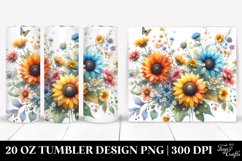 Colorful Sunflower Watercolor | 20 oz Tumbler Product Image 1