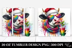 Colorful Quirky Cow Drink | 20 Oz Tumbler Product Image 1