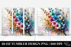 Delphinium on White Wooden Background | 20 Oz Tumbler Product Image 1
