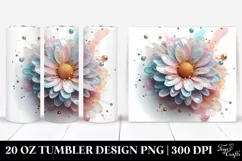 Glossy Daisy Floral Clipart 20 Oz Tumbler Product Image 1