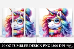 Vibrant Unicorn Character with es 20 Oz Tumbler Product Image 1