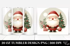 Pastel Watercolor Santa | 20 oz Tumbler Product Image 1