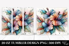 Abstract Pastel Hibiscus Stained 20 Oz Tumbler Product Image 1