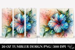 Abstract Pastel Hibiscus Stained 20 Oz Tumbler Product Image 1