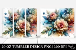Abstract Wooden Peonies | 20 oz Tumbler Product Image 1