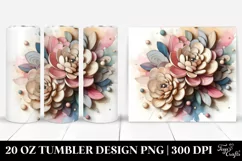 Abstract Wooden Peonies | 20 oz Tumbler Product Image 1