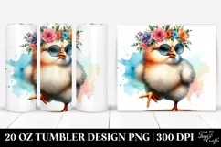 Watercolor Baby Chicken | 20 Oz Tumbler Product Image 1