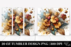 Stained Impatiens on Wooden Background | 20 Oz Tumbler Product Image 1