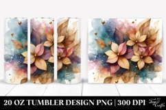 Stained Impatiens on Wooden Background | 20 Oz Tumbler Product Image 1