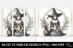 Washed Vintage Witch with Cat | 20 oz Tumbler Product Image 1