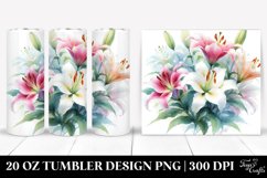 Colorful Lily Watercolor | 20 oz Tumbler Product Image 1