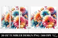 Abstract Gerbera Watercolor | 20 oz Tumbler Product Image 1