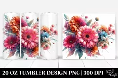 Abstract Gerbera Watercolor | 20 oz Tumbler Product Image 1