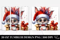 Bunny in Winter with Santa Hat PNG Product Image 1