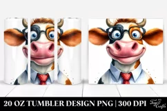 Crazy Funny Cow Portrait with Tie | 20 Oz Tumbler Product Image 1