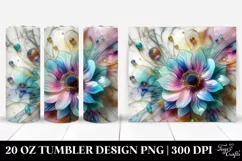 Colorful Marble Anemone with Floral Swirls | 20 Oz Tumbler Product Image 1