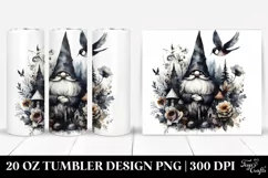Washed Watercolor Gothic Gnome | 20 oz Tumbler Product Image 1
