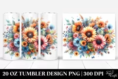 Colorful Small Sunflower, High-Quality Clipart Product Image 1